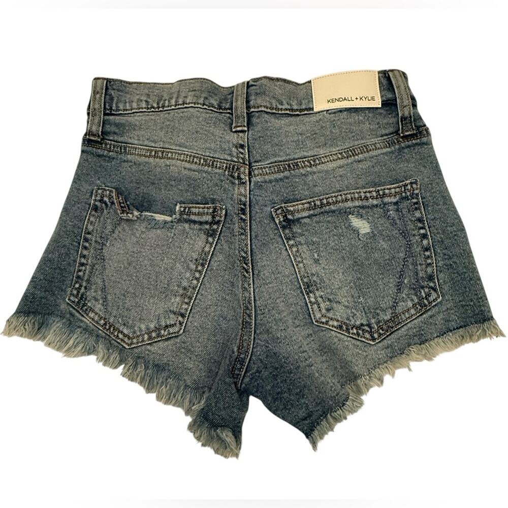 Kendall & Kylie Distressed Blue Jean Shorts - Picture 15 of 16
